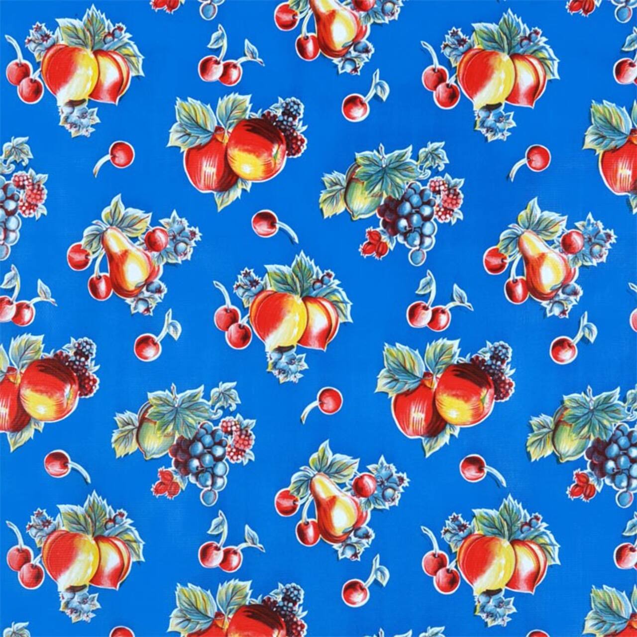 Blue Pears &#x26; Apples Oilcloth